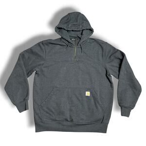 Carhartt Rain Defender Hoodie Sweatshirt Workwear Loose Fit Hooded Gray Sz L